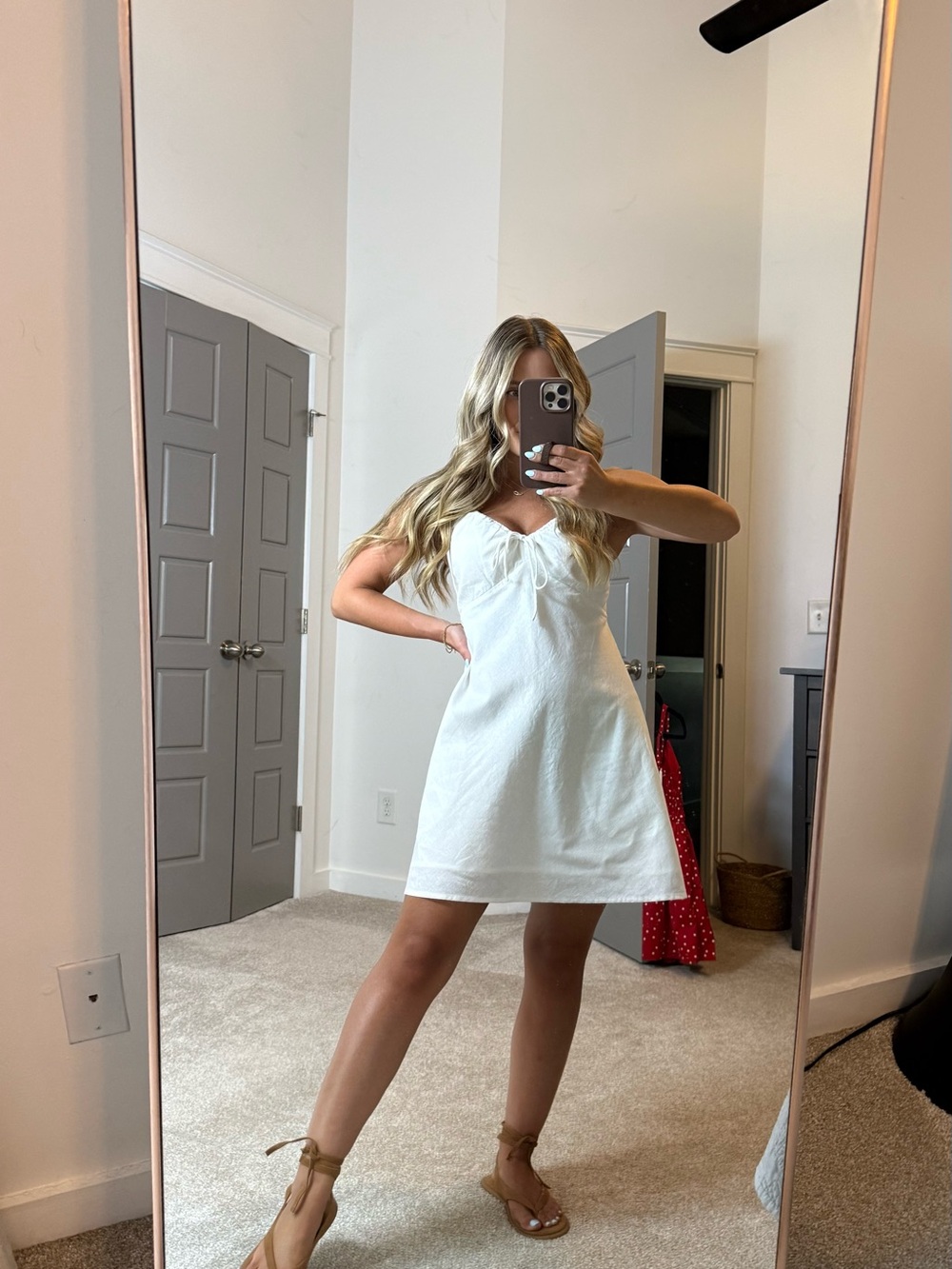 Abercrombie White Tie-Front Summer Mini Dress